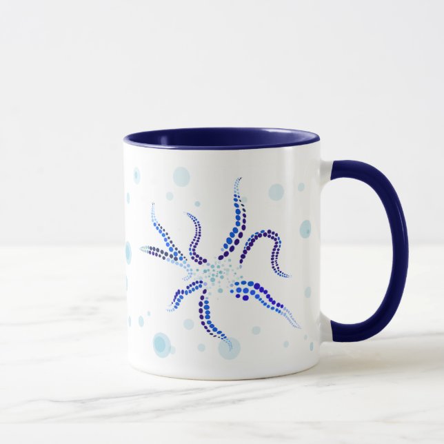 Tasse bleue de jardin de poulpe (Droite)