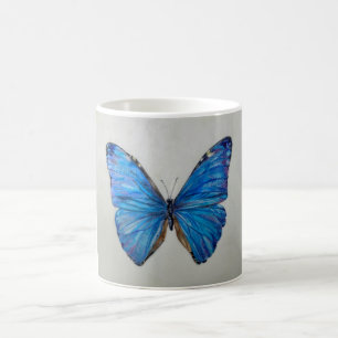 Tasse bleue de papillon de Morpho 14 onces