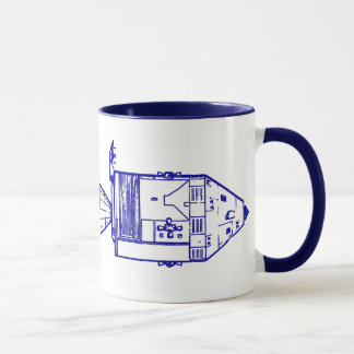 Tasse bleue "de PLAN d'APOLLO CM/MISSION"