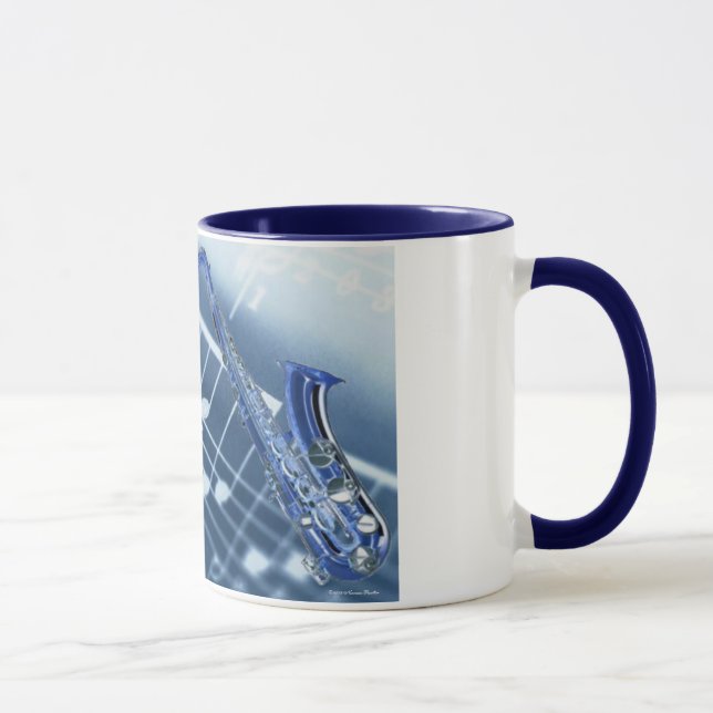 Tasse bleue de saxophone (Droite)