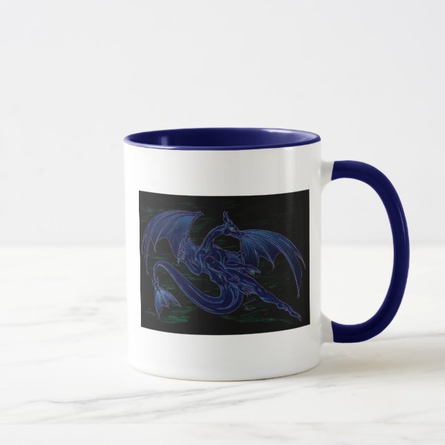 Tasse bleue de vague (Droite)
