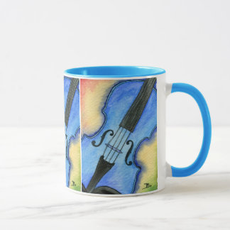 Tasse bleue de violon