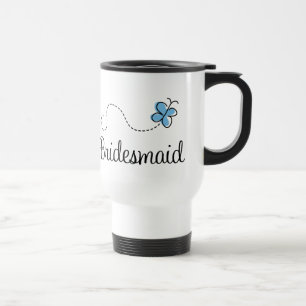 Tasse bleue de voyage de demoiselle d'honneur de