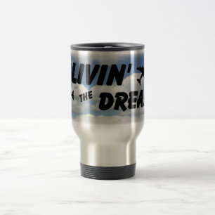 Tasse bleue de voyage de nuage