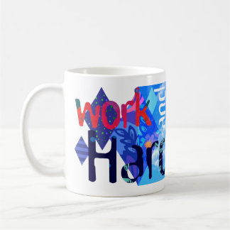 Tasse bleue de "Work&Be"