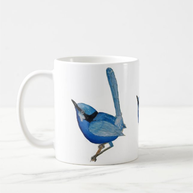 Tasse bleue d'oiseau (Gauche)