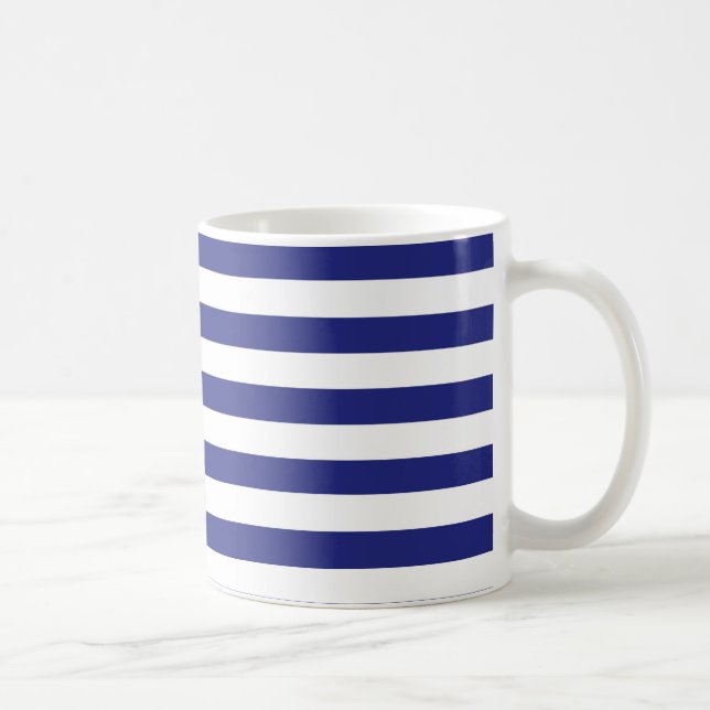 Tasse bleue et blanche de rayures (Droite)