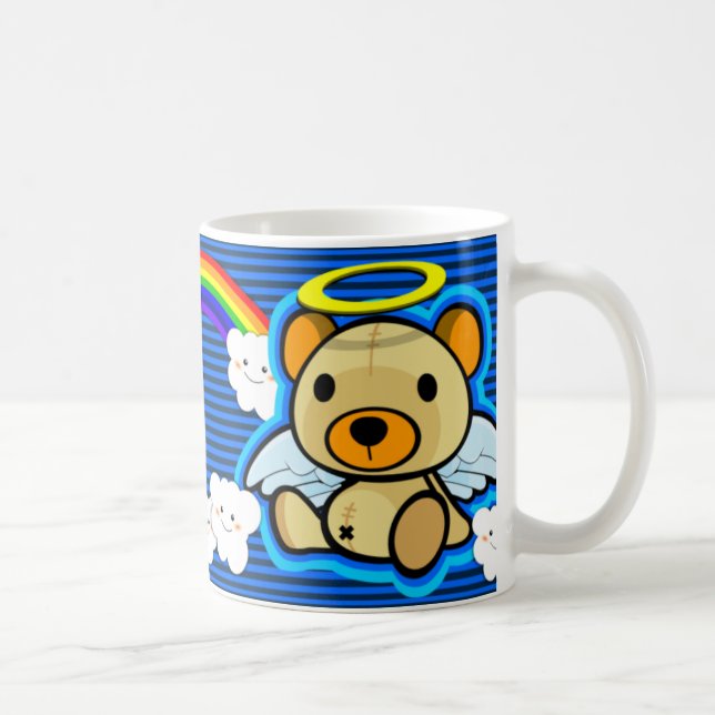 Tasse bleue mignonne d'ange d'ours de nounours (Droite)