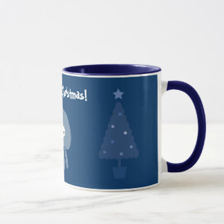 Tasse bleue mignonne et originale d'arbres de