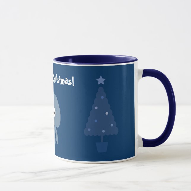 Tasse bleue mignonne et originale d'arbres de (Droite)
