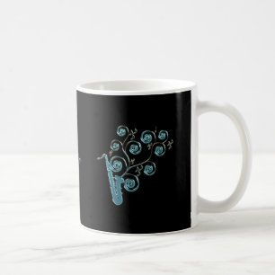 Tasse bleue personnalisée de musique de saxophone
