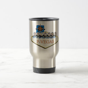 Tasse Blue Orange P-Vegas Platteville Wisconsin