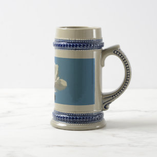 Tasse Blue Stein Fleur de Magnolia Blanche Ciel Bl