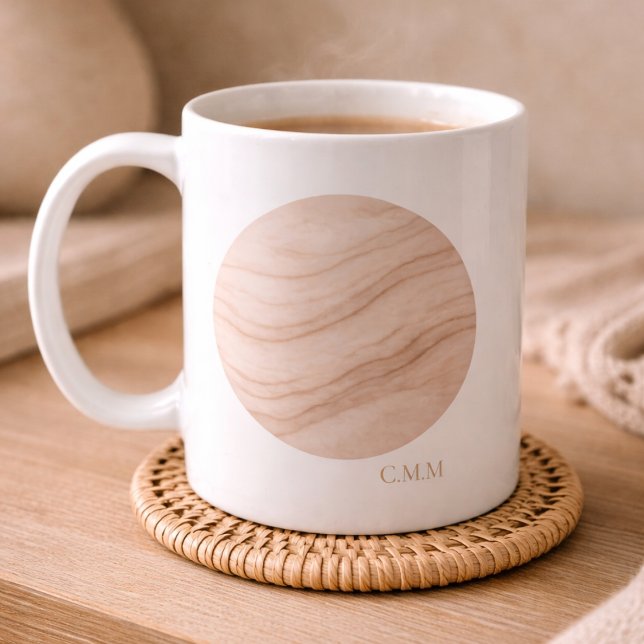 Tasse Blush Stone Ripple (White ceramic paired with a blush stone accent for everyday sipping.)