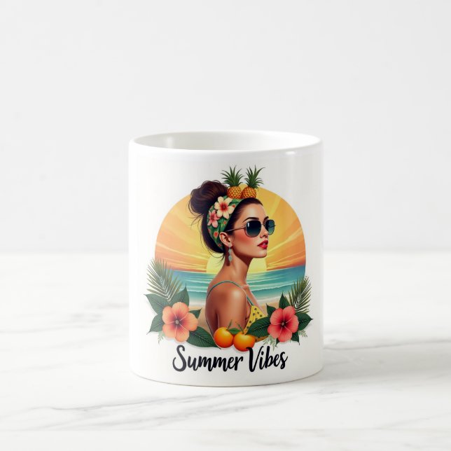 Tasse Boho Fille de l'Été Coucher de Soleil Tropic (Centre)