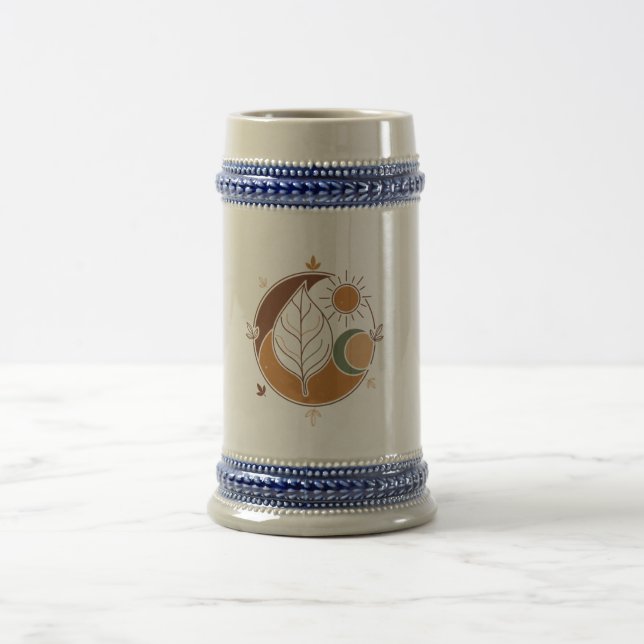 Tasse Boho Leaf Sun Moon | Tons Terreux Abstraits (Centre)
