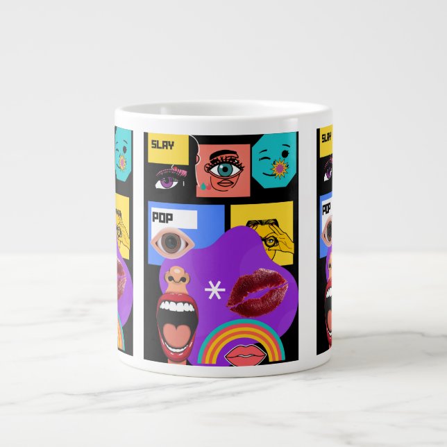 Tasse Bold Pop Art | Style de bande dessinée rétro (Devant)