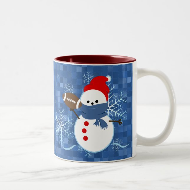 Tasse - bonhomme de neige du football de flocons (Droit)