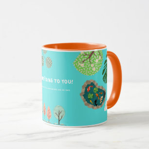 TASSE BONJOUR TURQUOISE DESIGN FORET ET NATURE