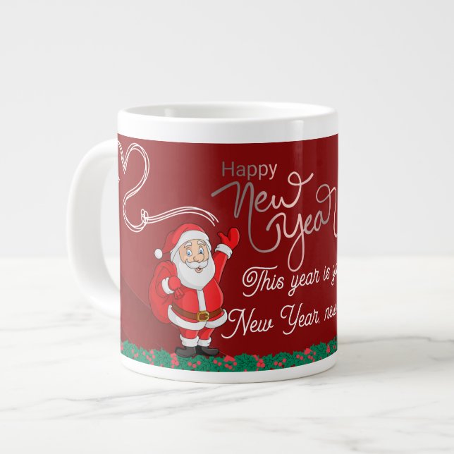 Tasse Bonne Année – Design de Célébration Premium (Devant gauche)