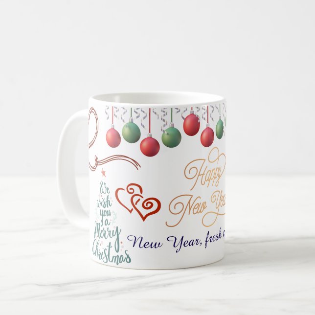 Tasse Bonne Année – Design de célébration premium (Devant gauche)