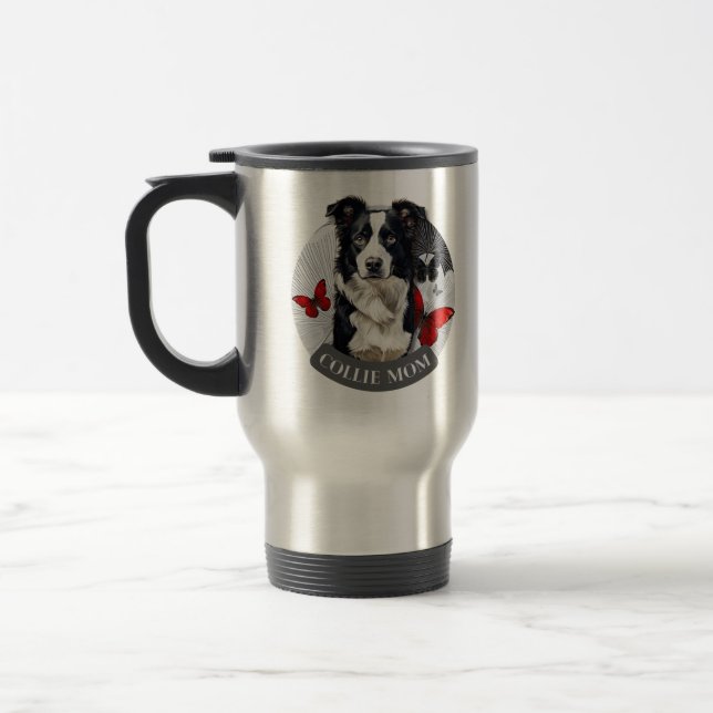 Tasse Border Collie Maman – Cadeau de tasse de caf (Gauche)