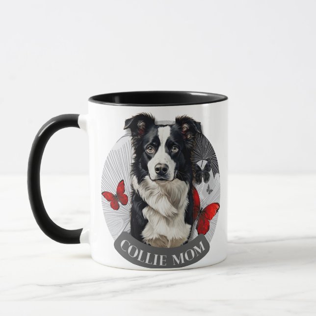 Tasse Border Collie Maman – Cadeau de tasse de caf (Gauche)