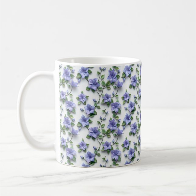 Tasse botanique aux vignes retombantes lavande lil (Gauche)