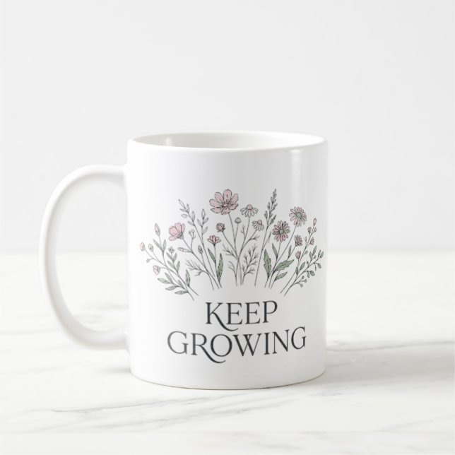 Tasse botanique de fleurs sauvages "Continuez à gr (Gauche)