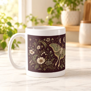 Tasse botanique lunaire céleste de papillons de lu