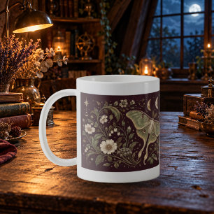 Tasse botanique lunaire céleste de papillons de lu