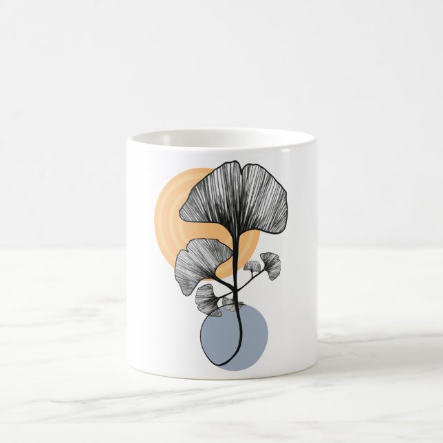 Tasse botanique moderne à feuille de Ginkgo (Centre)
