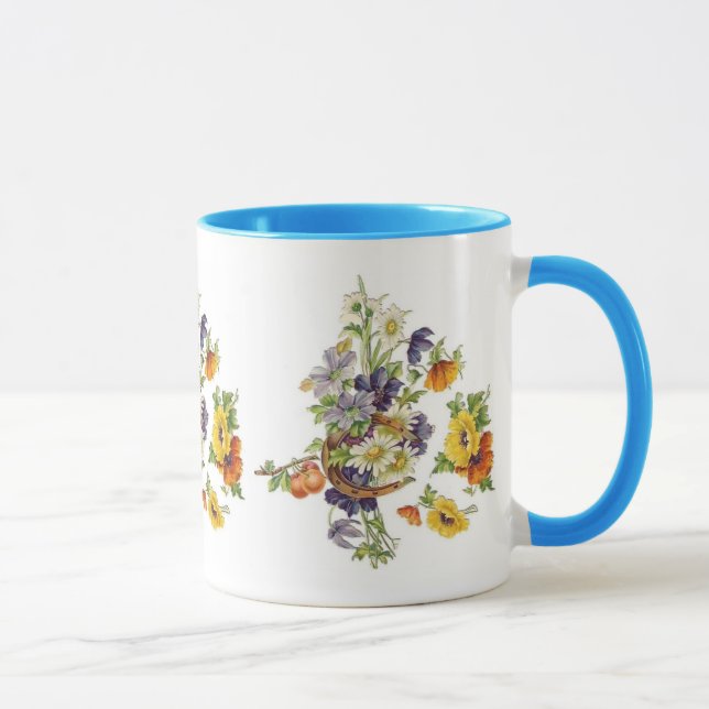 Tasse Bouquet Floral Vintage Fer à Cheval (Droite)