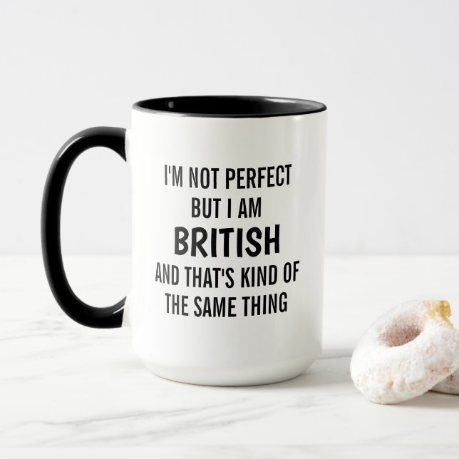 Tasse britannique, Cadeau britannique, Cadeaux d'A (Avec donut)