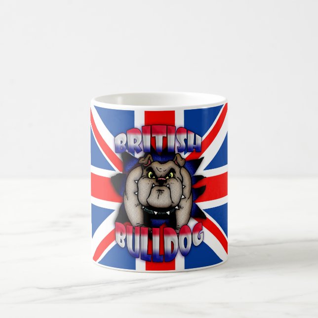 Tasse britannique de bouledogue, avec Union Jack (Centre)