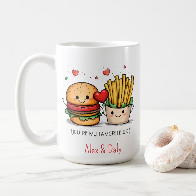 Tasse Burger Mignon « Vous êtes mon côté préféré » (Avec donut)