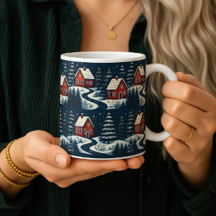 Tasse Cabane Cosy d'Hiver Art Populaire Scandinave