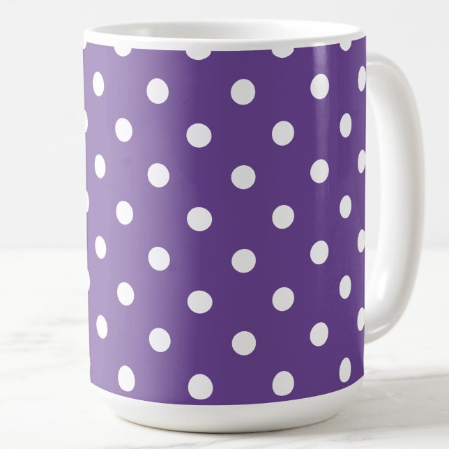 Tasse Cadeau Éléphant Blanc à Points Violet (Créateur téléchargé)