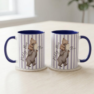 Tasse Cadeau Fête des Pères Ours Papa Rayé Pour Pa