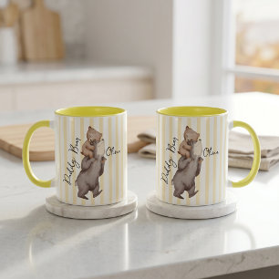 Tasse Cadeau Fête des Pères Ours Papa Rayé Pour Pa