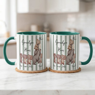 Tasse Cadeau Fête des Pères Ours Papa Rayé Pour Pa