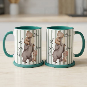 Tasse Cadeau Fête des Pères Ours Papa Rayé Pour Pa