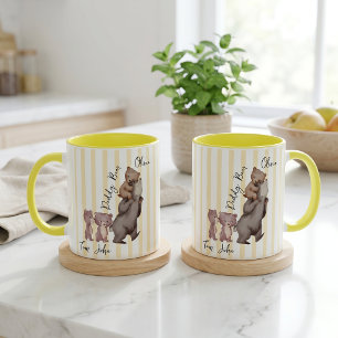 Tasse Cadeau Fête des Pères Ours Papa Rayé Pour Pa