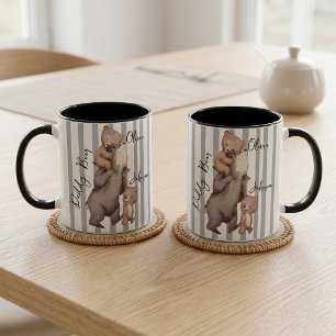 Tasse Cadeau Fête des Pères Ours Papa Rayé Pour Pa