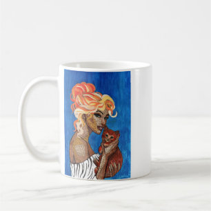 Tasse Cadeau Maman Chat Texte Journal Chic Pop Art