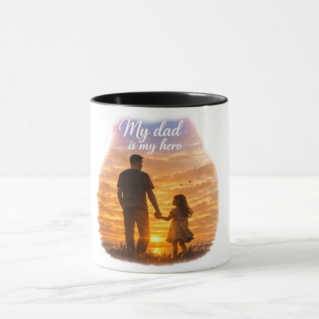 Tasse Cadeau Mon Papa Est Mon Héros (Centre)