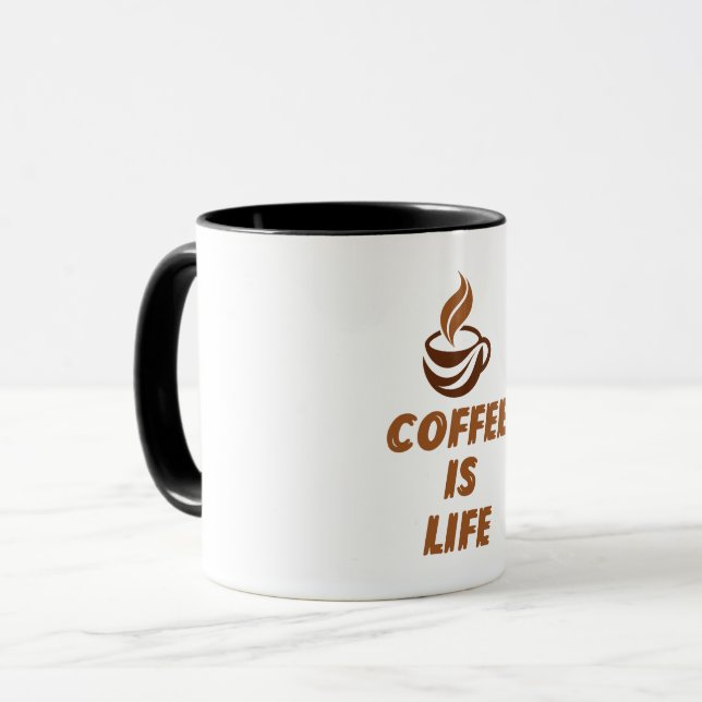 Tasse Café Est La Vie – Café Drôle De Motivation (Devant gauche)