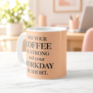 Tasse Café Fort Journée Travail Courte Drôle Peche