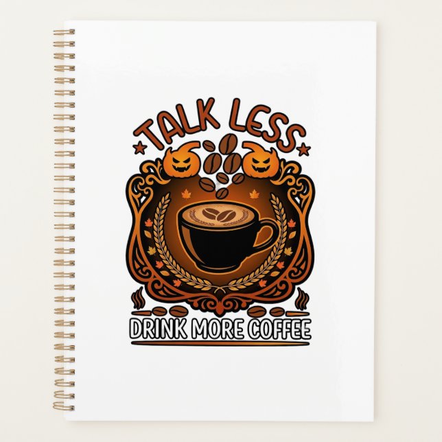 Tasse Café Halloween Citrouilles Parle Moins Boit  (Devant)