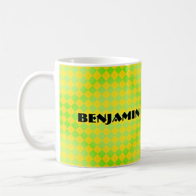 Tasse Café Harlequin Jaune Citron Vert Rétro 90 (Gauche)